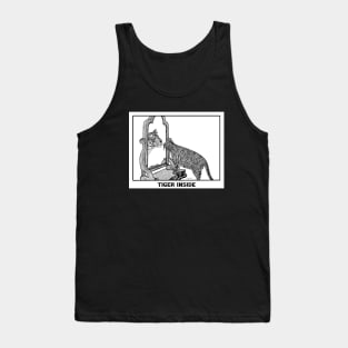 Cat Versus Tiger -  charming illustration of a tabby admiring the tiger inside Tank Top